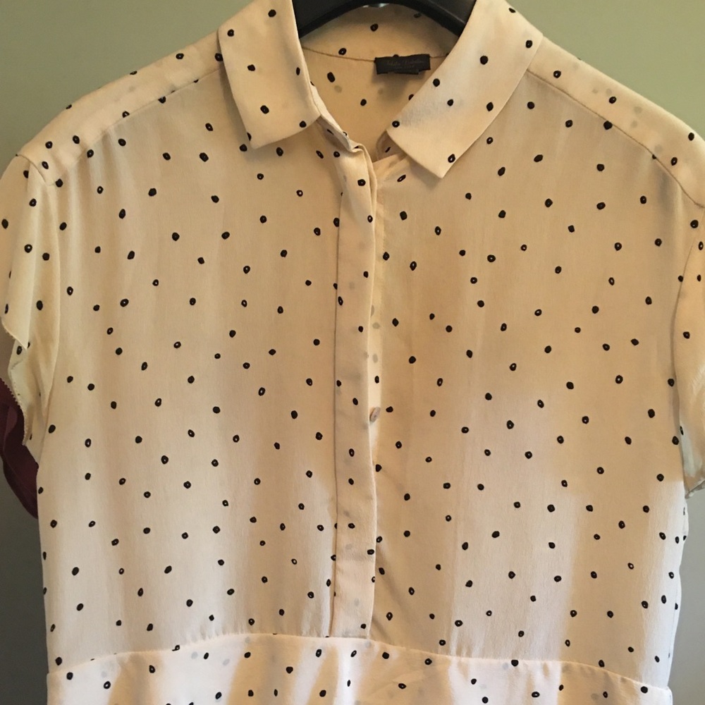 Aritzia silk peplum blouse